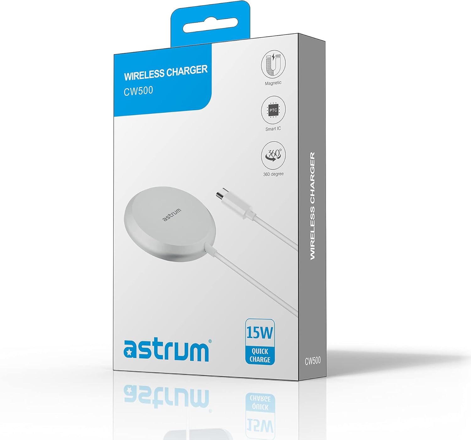 Astrum 15W Magnetic Slim Wireless Charging Pad - CW500