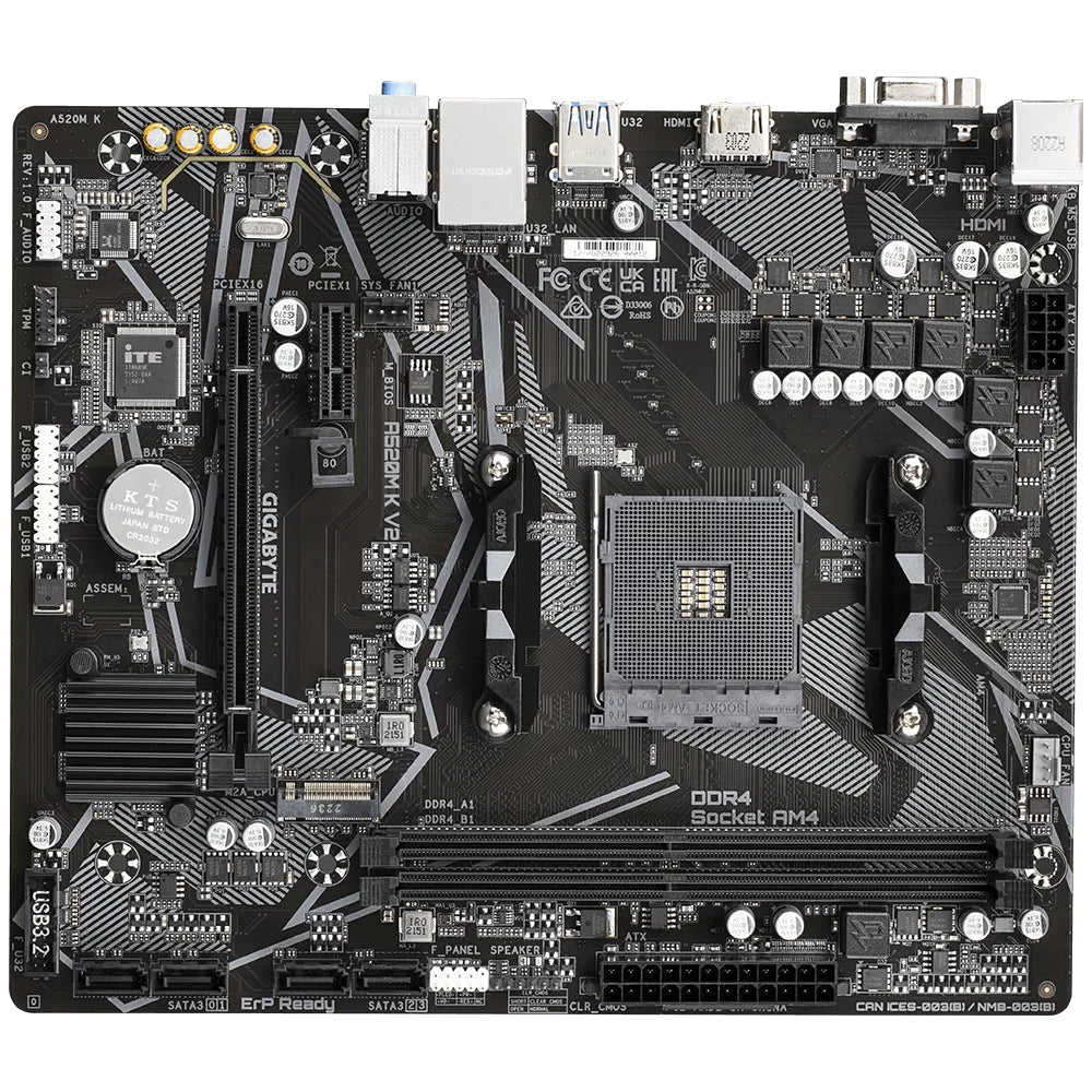 GIGABYTE A520M K V2 AM4 Micro-ATX Motherboard