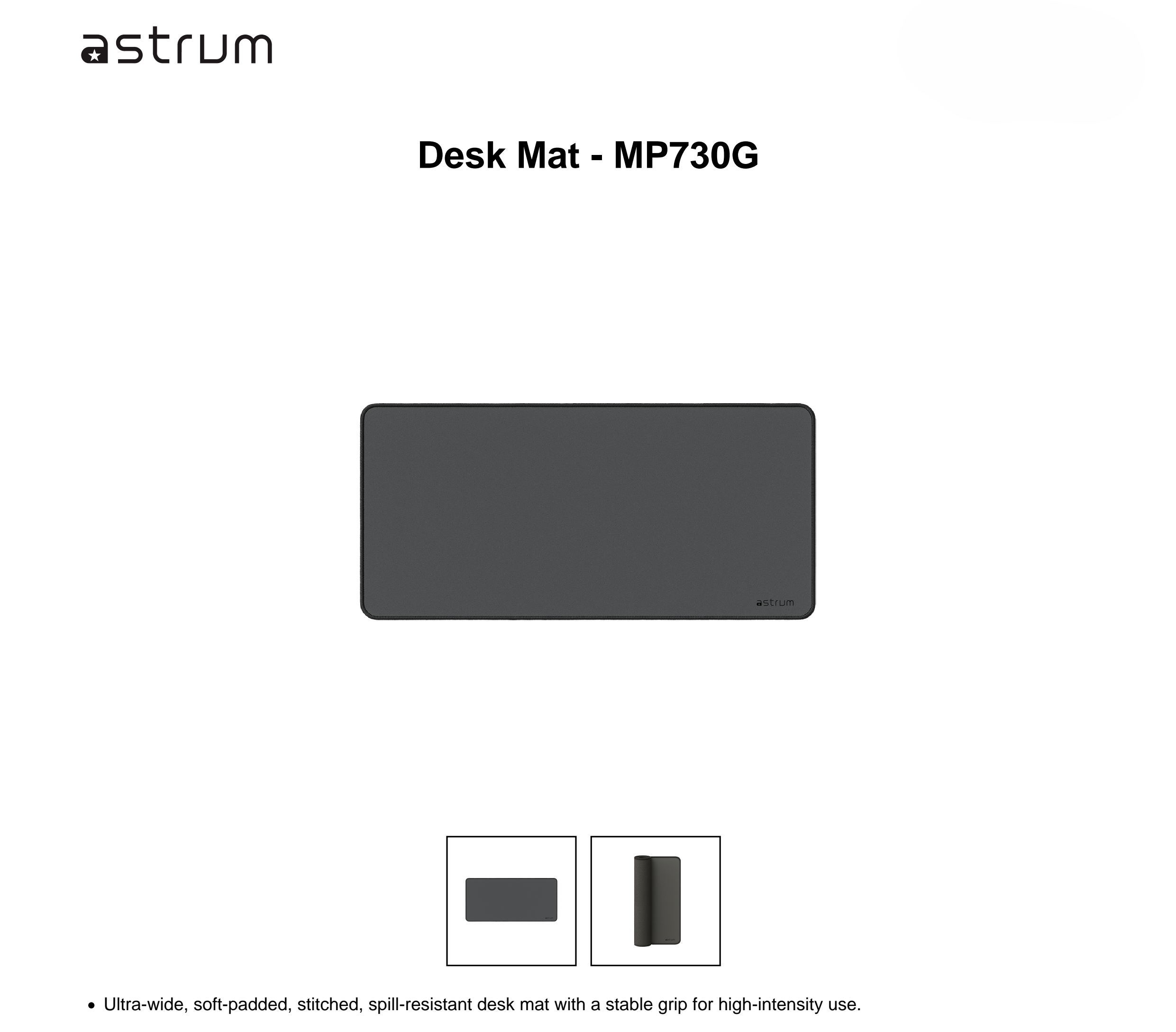 Astrum Large Desk Pad with Anti-Fray Stitched Edges & Rubber Base - MP730G