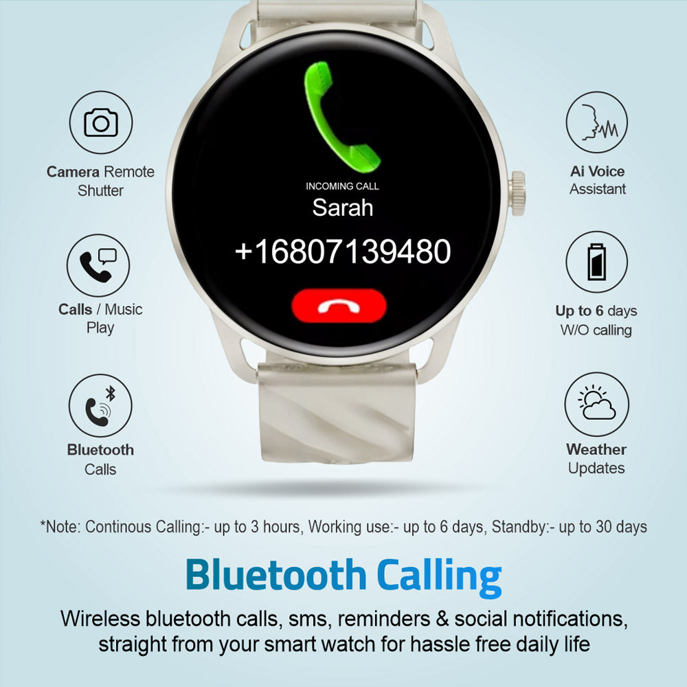 Astrum Smart Watch 1.39" HD IPX68 with BT Calls Sports HR BP BO - MT410