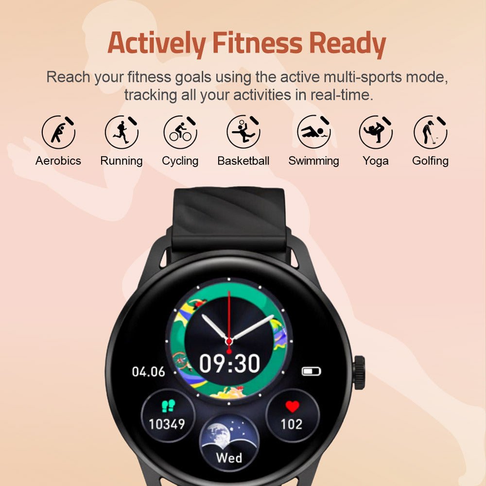 Astrum Smart Watch 1.39" HD IPX68 with BT Calls Sports HR BP BO - MT410