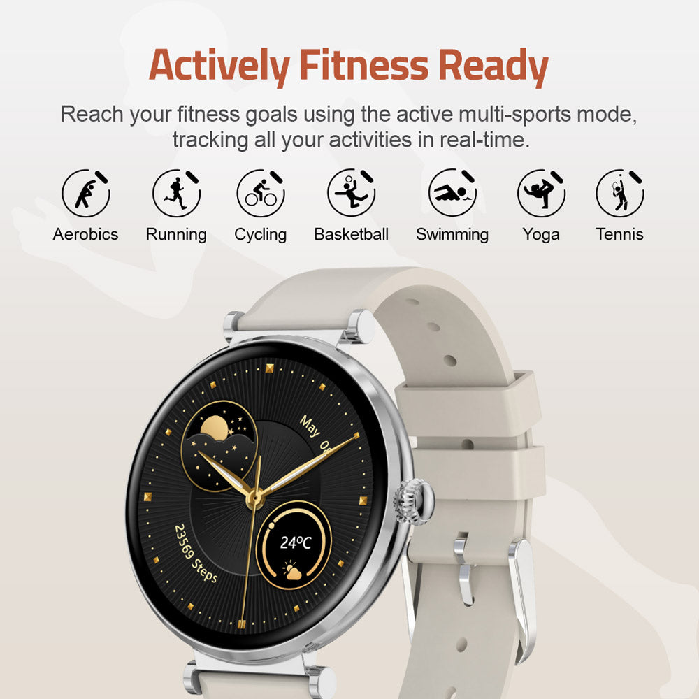 Astrum Smart Watch 1.32" AMOLED IPX68 with BT Calls Sports HR BP BO - MT510